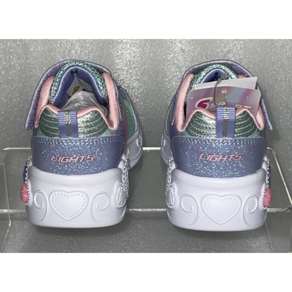 S Sport By Skechers Lucia Sneakers Light Up Stretch Laces Toddler Girls Size 5 - Picture 8 of 17